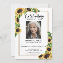Sunflower Celebration of Life Memorial Photo