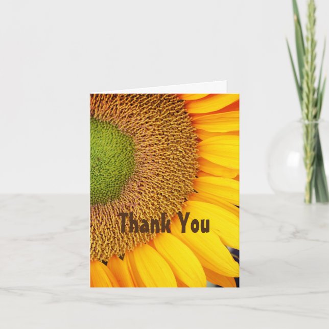 Sunflower Centre Floral Thank You Card (Front)