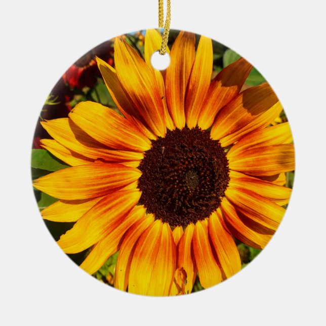 Sunflower Ceramic Ornament (Front)