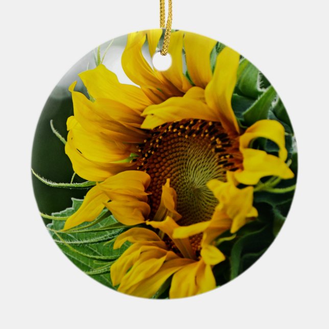 Sunflower Ceramic Ornament (Front)