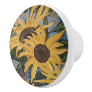 Sunflower Ceramic pull/knob Knob