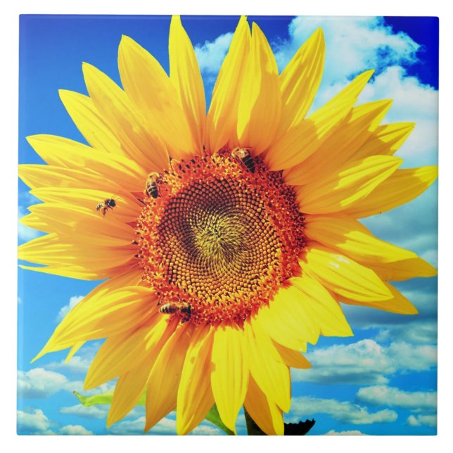 Sunflower Ceramic Tile (Front)