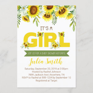 Sunflower C'est une invitation de Baby shower fill