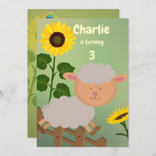 Sunflower Charlie Birthday  Invitation
