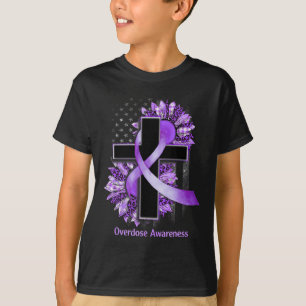 Sunflower Christian Cross Sunflower Overdose Aware T-Shirt