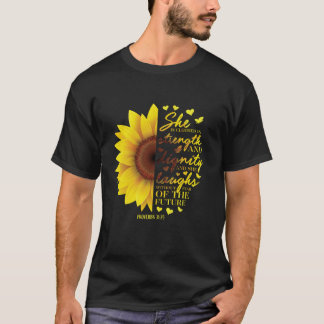 Sunflower Christian Gifts Women Proverbs 31 Bible  T-Shirt