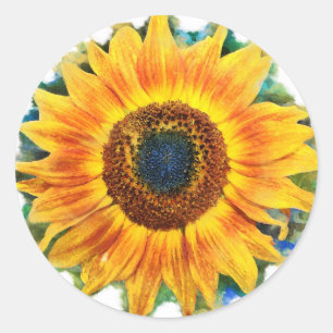 Sunflower Classic Round Sticker