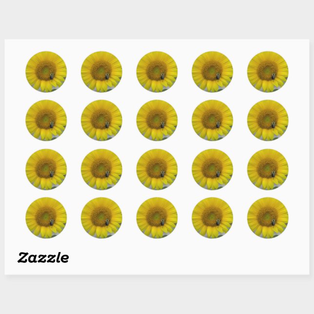 Sunflower Classic Round Sticker (Sheet)