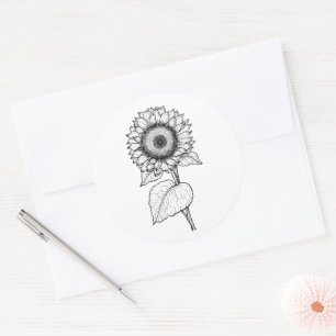 Sunflower Classic Round Sticker