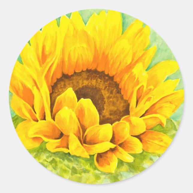 Sunflower Classic Round Sticker (Front)