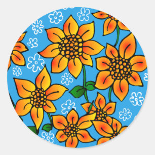 Sunflower Classic Round Sticker