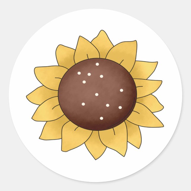 Sunflower Classic Round Sticker (Front)