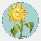 Cartoon Sunflower Thank You Stickers | Zazzle.ca
