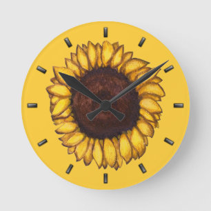Sunflower Clock Yellow Flower Wall Clocks & Gift