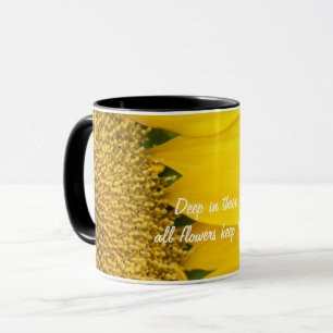 Sunflower Close-Up Photo and Inspirational Quote Mug