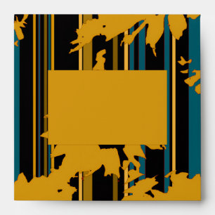 Sunflower Cobalt Blue Gold Modern Wedding Envelope