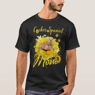 Sunflower Cocker Spaniel Mom Dog Mother's Day T-Shirt