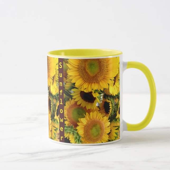 Sunflower Coffee Cup Sunshine Mug Personalize Name (Right)