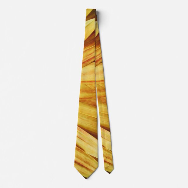 Sunflower Colour Yellow Brown Men's Neck Tie (Front)