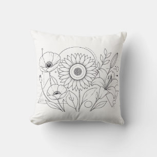 Sunflower Colouring Book Pillow