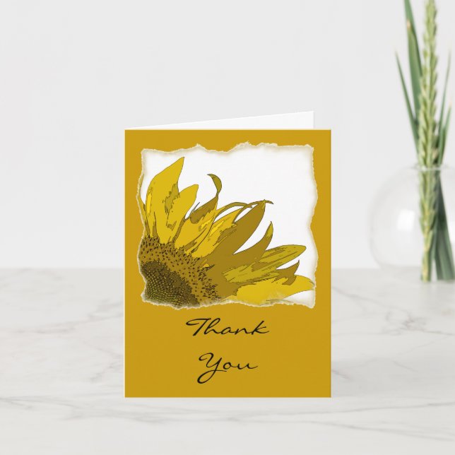 Sunflower Corner Bridesmaid Thank You Card (Front)