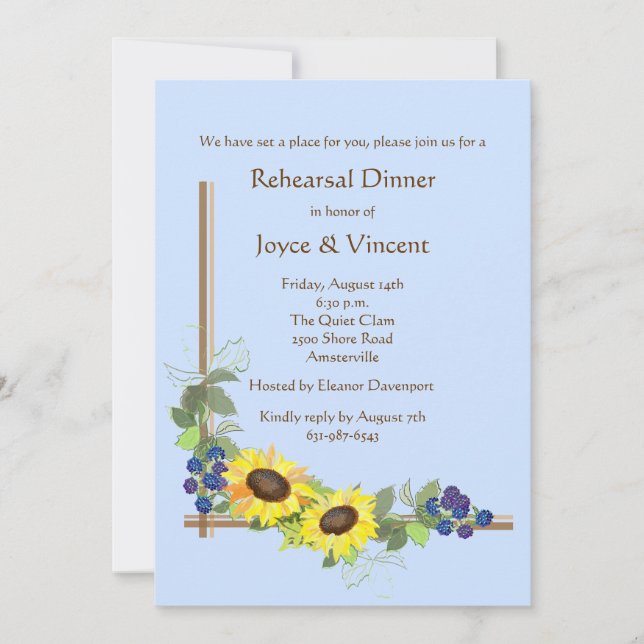 Sunflower Corner Invitation (Front)
