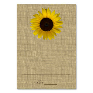 Sunflower Country Burlap Seating Card