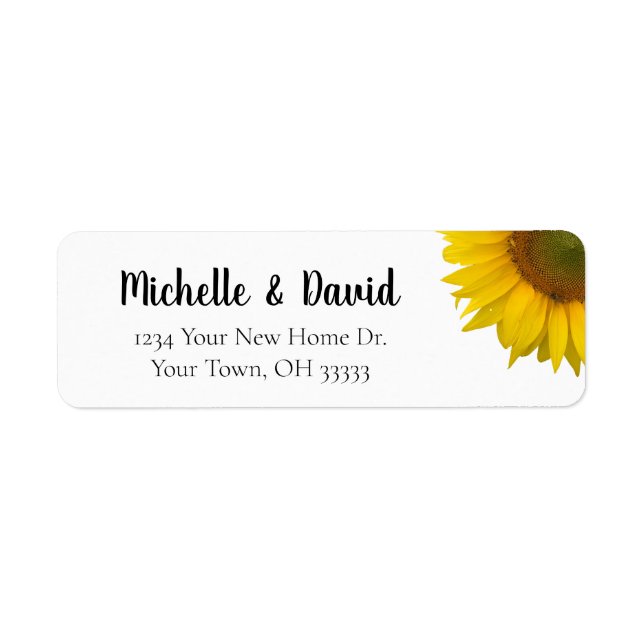 Sunflower Country Floral Wedding Return Address (Front)