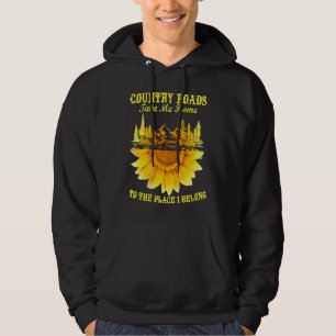 Sunflower Country Roads Take Me Home Farmer Hoodie