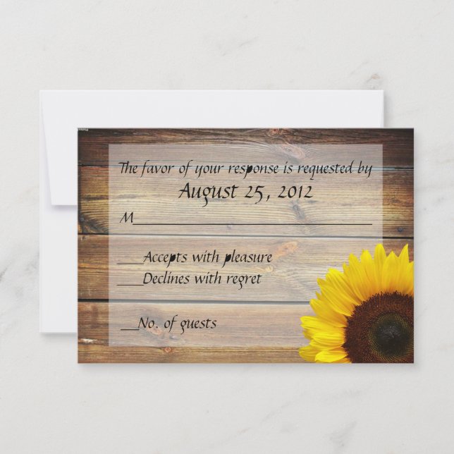 Sunflower Country RSVP card (Front)