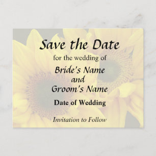 Sunflower Couple Arm in Arm Announcement Postcard