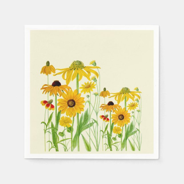 Sunflower Cousins Paper Napkins (Front)