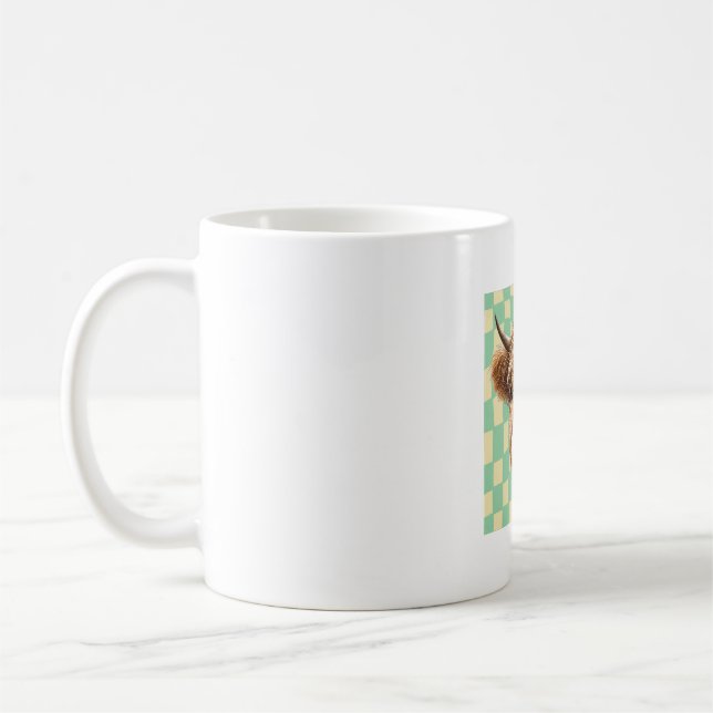 Sunflower Cow , Cute Highland Cow Coffee Mug (Left)