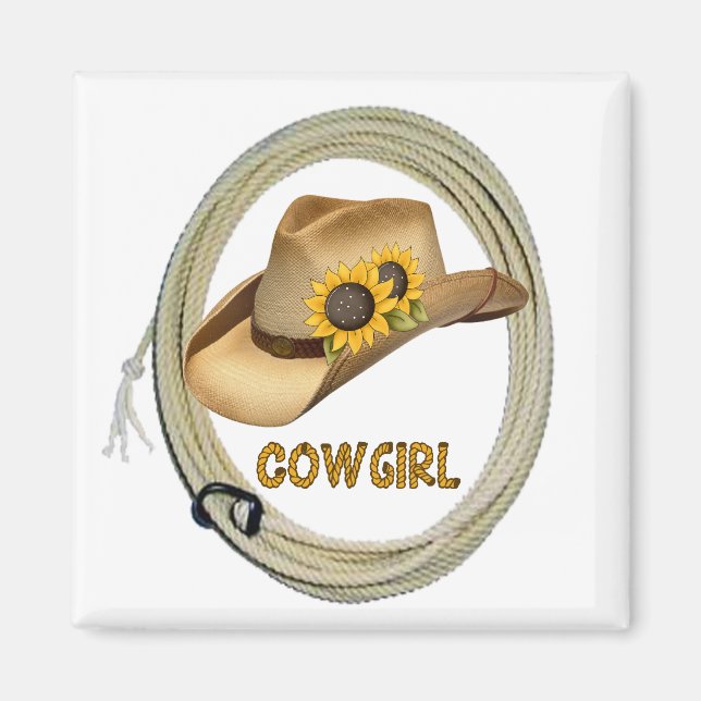 Sunflower Cowgirl Magnet (Front)