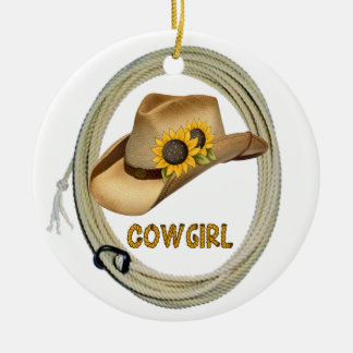 Sunflower Cowgirl Ornament