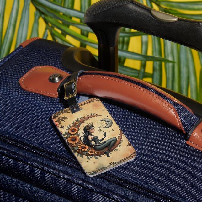Sunflower Crescent Queen  Luggage Tag (Front Insitu 1)