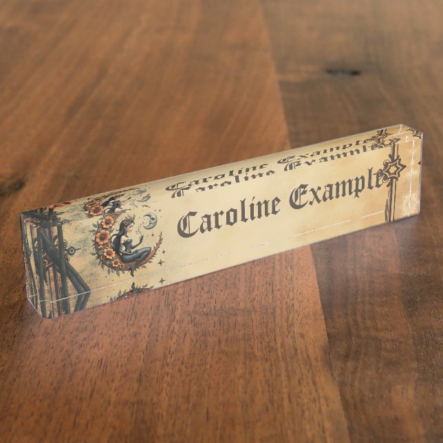 Sunflower Crescent Queen  Nameplate (Side)