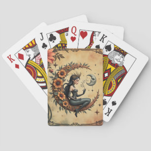 Sunflower Crescent Queen Playing Cards