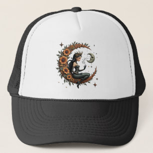 Sunflower Crescent Queen Trucker Hat
