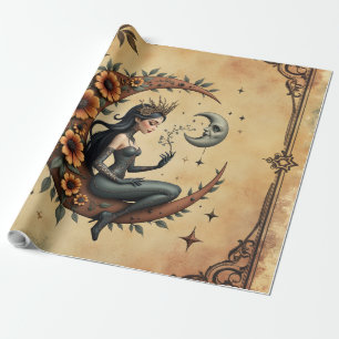 Sunflower Crescent Queen Wrapping Paper