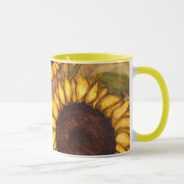 Sunflower Cups Mugs Cheerful Yellow Cups Glasses (Right)
