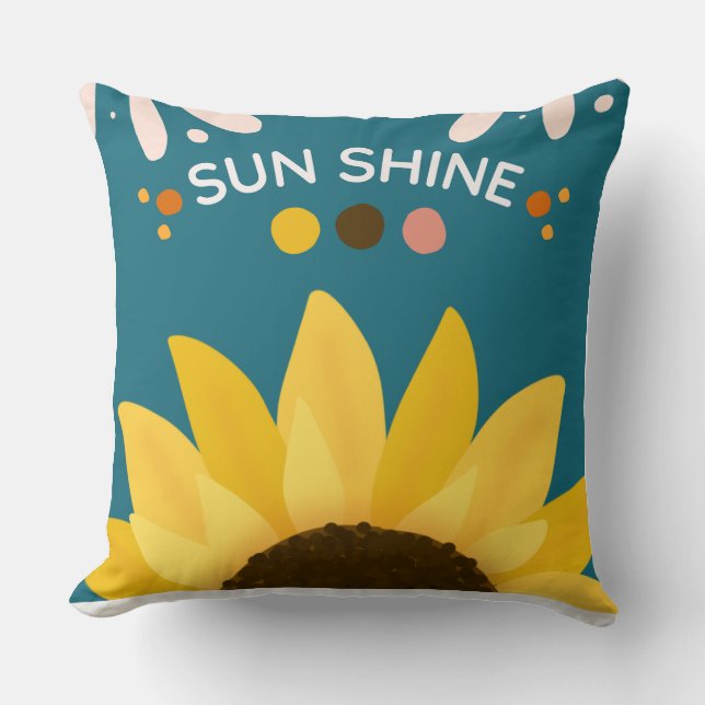 Sunflower Cushion – Bright Floral Decorative  (Front)