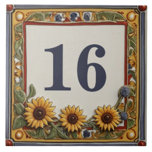 Sunflower Custom House Number Plate Sign Plaque Tile