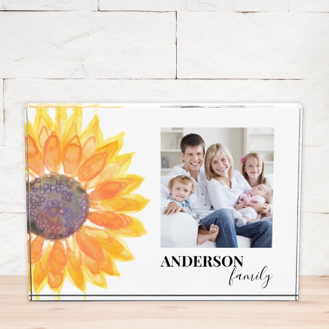 Sunflower Custom Name Photo Block (Creator Uploaded)