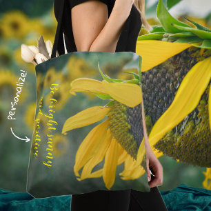 Sunflower customizable tote bag