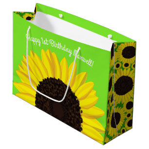 Sunflower Cute 1st Birthday Gift Bag