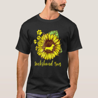 Sunflower Dachshund Mom Dog Mom Cool Present T-Shirt