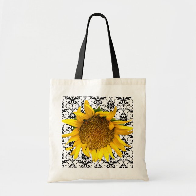 Sunflower Damask Bag with black (Front)