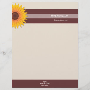 Sunflower Dark Background Letterhead