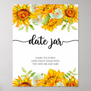 Sunflower date night ideas. Date jar bridal game Poster